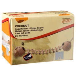 Europet Bernina Knaaghuisjes Kokosnoten Met Ladder - Kooi Accessoire - 2xØ13 Cm