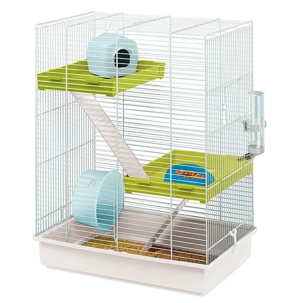 Ferplast Hamsterkooi Hamster Tris - Dierenverblijf - 46x29.5x58 Cm Wit Blauw 1 Ferplast Hamsterkooi Hamster Tris - Dierenverblijf - 46x29.5x58 Cm Wit Blauw