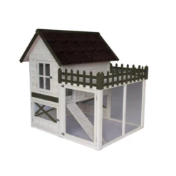 Hm Konijnenhok Estate - Dierenverblijf - 130x120x132 Cm Wit Grijs