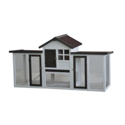 Hm Konijnenhok Fenna - Dierenverblijf - 180x62x93 Cm Bruin Wit